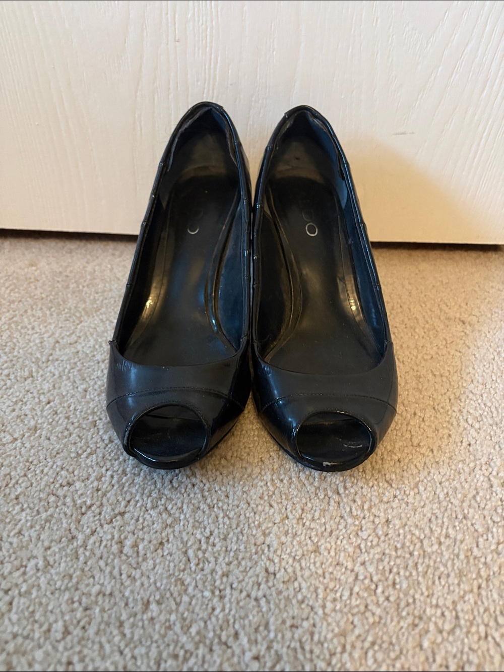 Aldo Women’s Black Peep-Toe Pumps